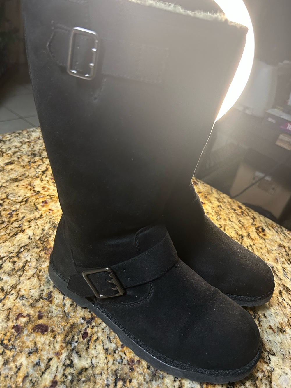 Kohl's Black Women's Mid-Calf Buckle Winter Boots